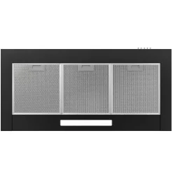 Hotte décorative 90cm murale 370m3h classe a++ 3 vitesses évacuation ou recyclage noir Ciarra 201BK90