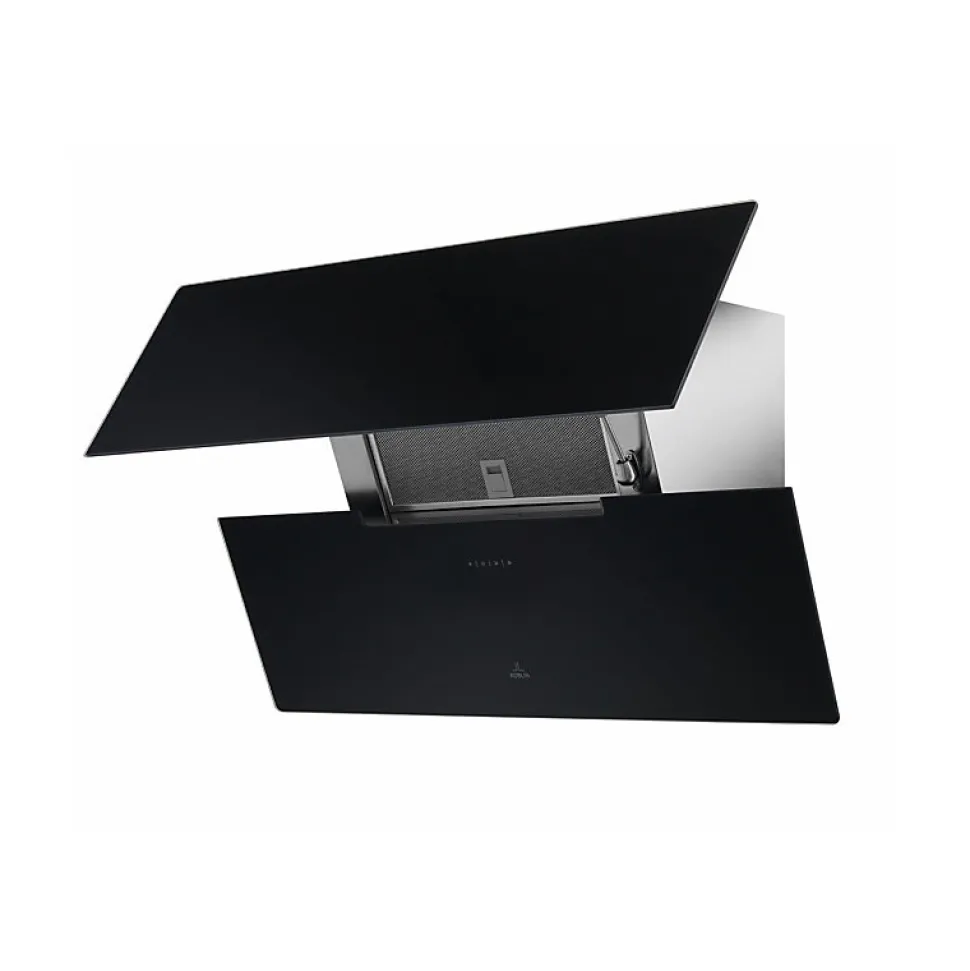 Hotte décorative inclinée 80cm 590m3/h noir Roblin 6989541 molière 800 verre