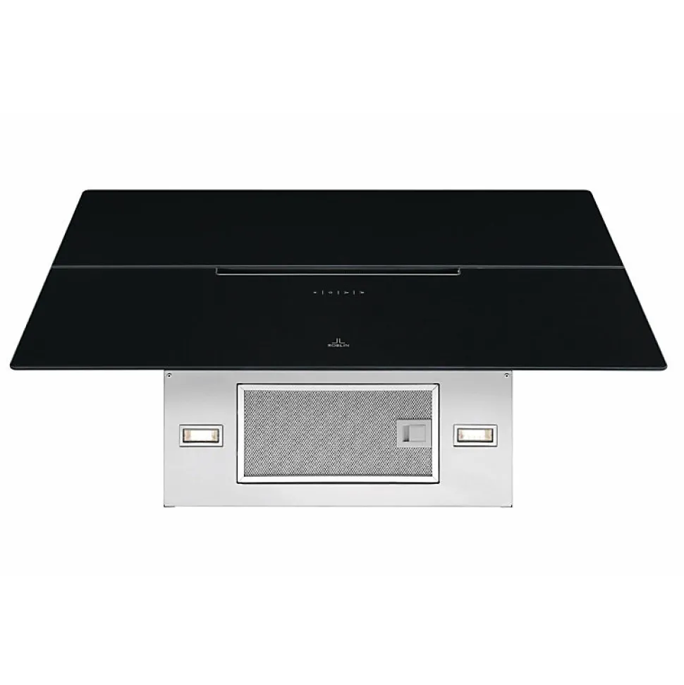 Hotte décorative inclinée 80cm 590m3/h noir Roblin 6989541 molière 800 verre