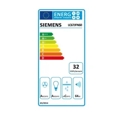 Hotte décorative inclinée 60cm 427m3/h noir Siemens LC67JFN60