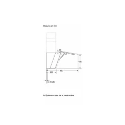 Hotte décorative inclinée 80cm 51db 432m3/h blanc Bosch DWK81AN20