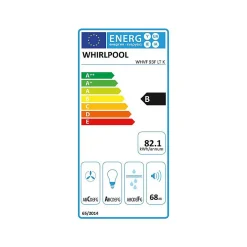 Hotte décorative inclinée 90cm 660m3/h noir Whirlpool WHVF93FLTK