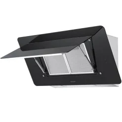 Hotte décorative inclinée 90cm 543m3/h inox/verre Brandt BHV1974IB