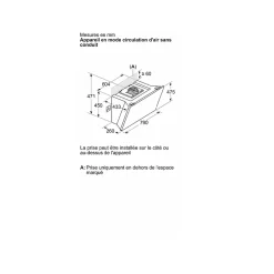 Hotte décorative inclinée 80cm 438m3/h noir Bosch DWJ81AN60