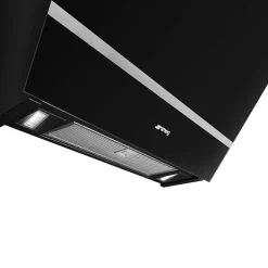 Hotte décorative inclinée Universel L. 60 cm KV26N Smeg noir