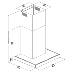 Hotte décorative inox GoodHome GHBH60ASBL, 60 cm