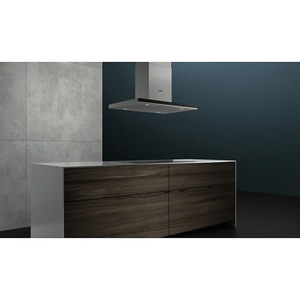 Hotte décorative îlot 90 cm 867m3/h inox Siemens LF98BIP50 iq500