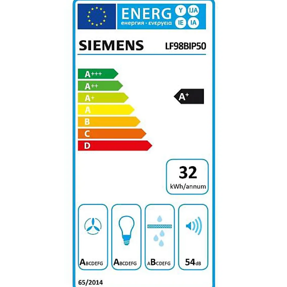 Hotte décorative îlot 90 cm 867m3/h inox Siemens LF98BIP50 iq500