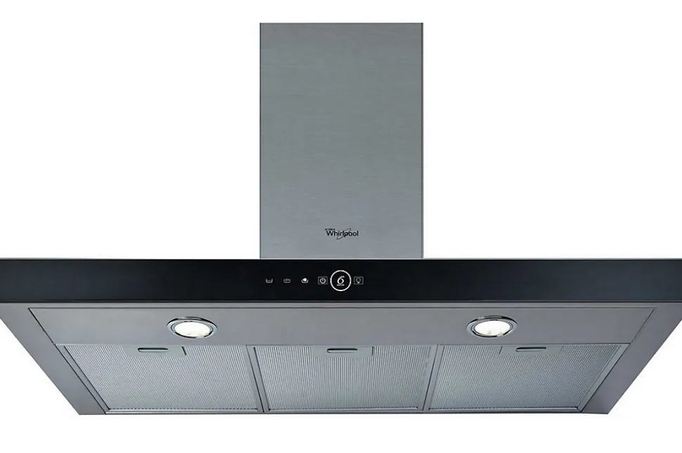 Hotte décorative murale 90cm 69db 713m3/h inox/noir Whirlpool AKR759/1IX