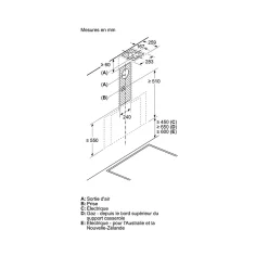 Hotte décorative murale 90cm 51db 441m3/h noir Bosch DWK91LT60