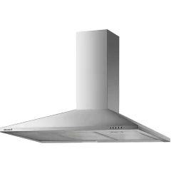 Hotte de Cuisine Décorative Inox 90cm - Pyramide 338 m3/h - Evacuation ou Recyclage