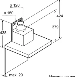 HOTTE DECO MURALE BOX 90 718M3/H A- INOX SIEMENS - LC97BHP50