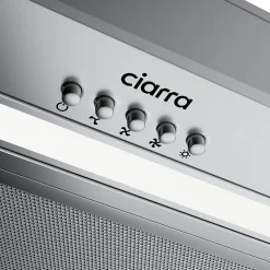 Hotte encastrable 52cm 300m3/h 3 vitesses éclairage LED boutons poussoir groupe filtrant inox Ciarra CD5913DS