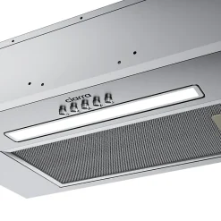Hotte encastrable 52cm 300m3/h 3 vitesses éclairage LED boutons poussoir groupe filtrant inox Ciarra CD5913DS