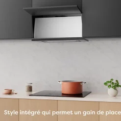 Hotte encastrable 60cm 460m3/h 3 Vitesses groupe filtrant controle tactile ou par geste Ciarra CD6931BK