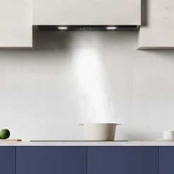 Hotte encastrable 52cm 300m3/h 3 vitesses groupe filtrant évacuation ou recyclage noir Ciarra 913ABK52