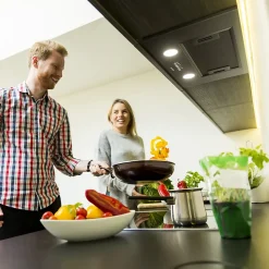 Hotte encastrable 52cm 300m3/h 3 vitesses groupe filtrant évacuation ou recyclage noir Ciarra 913ABK52