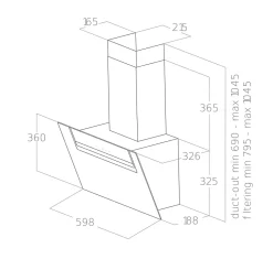Hotte inclinée blanc L. 60 cm Sheen S Elica