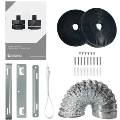 Hotte inclinée 60cm classe a+++ 650m3h wifi 4 vitesses évacuation ou recyclage tactile noir Ciarra CD6736HB