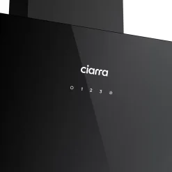 Hotte inclinée 60cm 580m3/h 3 vitesses tactile évacuation ou recyclage noir Ciarra CD6765CB