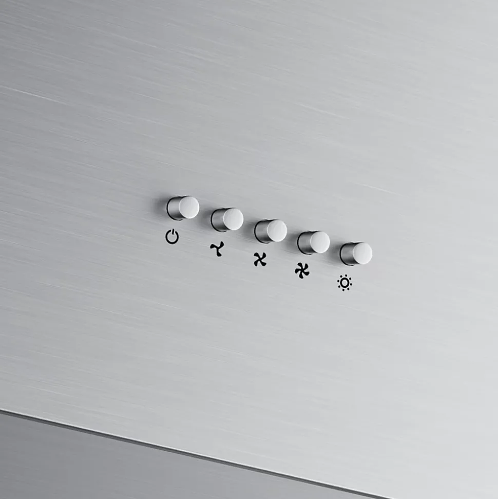 Hotte inclinée 60cm 600m3/h 3 vitesses évacuation ou recyclage inox Ciarra CD6765AS