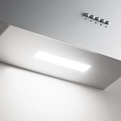 Hotte inclinée 60cm 600m3/h 3 vitesses évacuation ou recyclage inox Ciarra CD6765AS