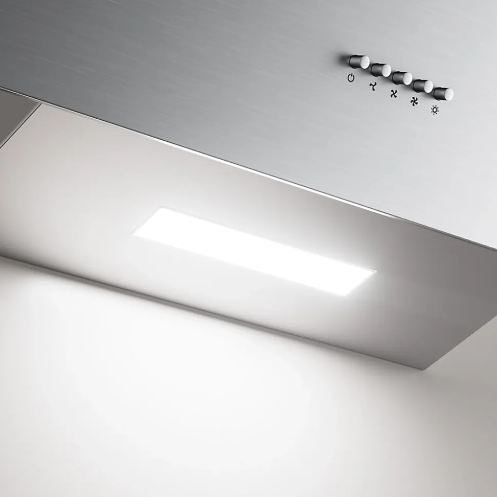 Hotte inclinée 60cm 600m3/h 3 vitesses évacuation ou recyclage inox Ciarra CD6765AS