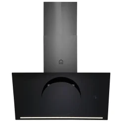Hotte inclinée connectée en verre GoodHome GHAGRO90, 90cm