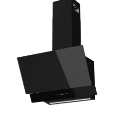 Hotte inclinée en verre noir GoodHome GHAG60ASBL, 60 cm