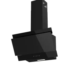 Hotte inclinée en verre noir GoodHome GHAG60LKBL, 60 cm
