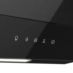 Hotte inclinée en verre noir GoodHome GHAG60LKBL, 60 cm