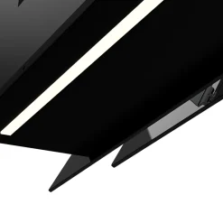 Hotte inclinée en verre noir GoodHome GHAG90ASBL, 90 cm