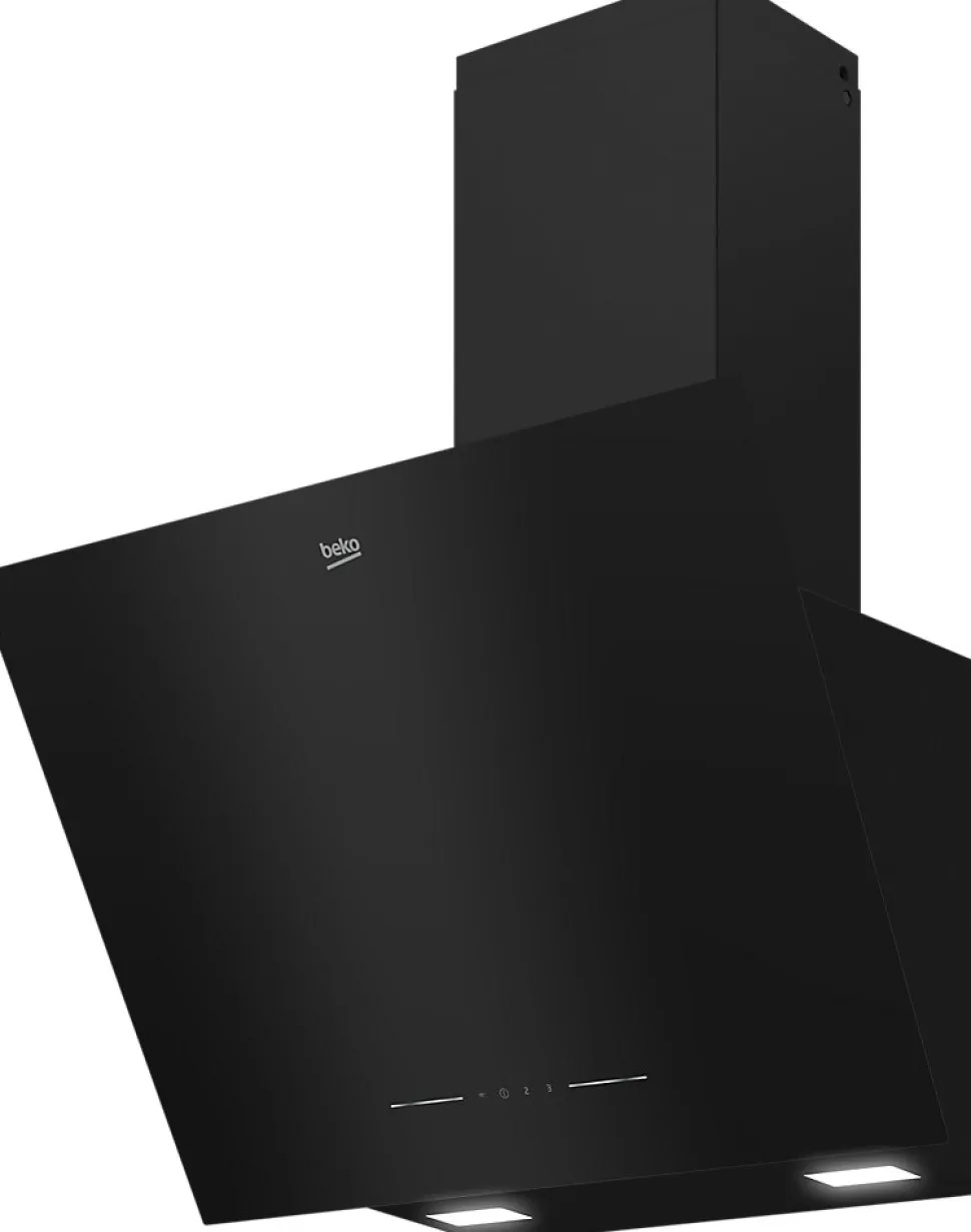 Hotte inclinée en verre noir Beko BHCA62442BBH, l. 60 cm