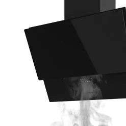 Hotte inclinée PlasmaSense GoodHome GHAG60 en verre noir