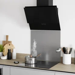 Hotte inclinée PlasmaSense GoodHome GHAG60 en verre noir