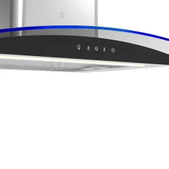 Hotte incurvée en verre inox GoodHome GHCG60LKSS, 60 cm