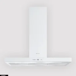 Hotte Murale Aspirante Silencieuse - 90 cm - 608 m3/h - LONATIO - Blanc