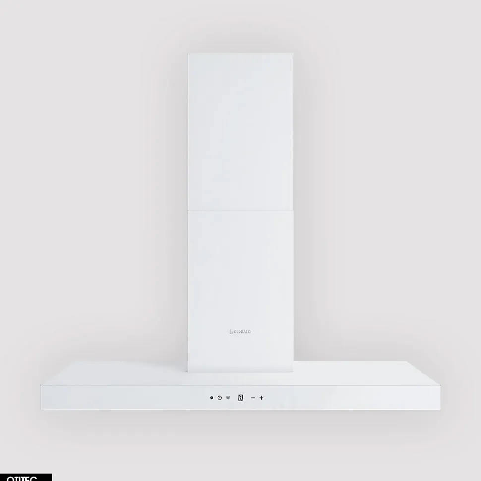 Hotte Murale Aspirante Silencieuse - 90 cm - 608 m3/h - LONATIO - Blanc