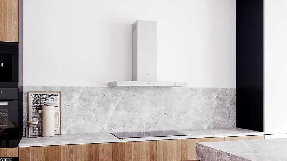 Hotte Murale Aspirante Silencieuse - 90 cm - 608 m3/h - LONATIO - Blanc