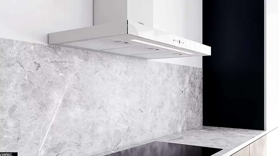 Hotte Murale Aspirante Silencieuse - 90 cm - 608 m3/h - LONATIO - Blanc
