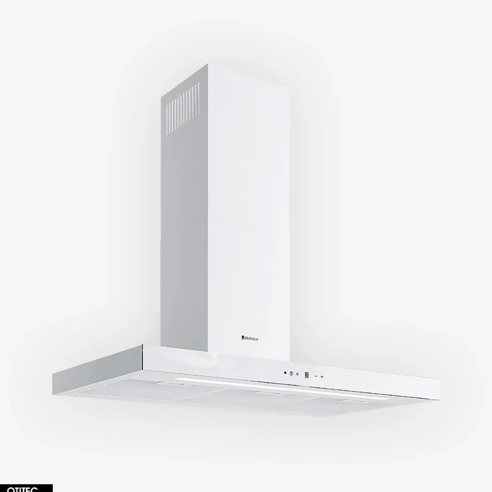 Hotte Murale Aspirante Silencieuse - 90 cm - 608 m3/h - LONATIO - Blanc