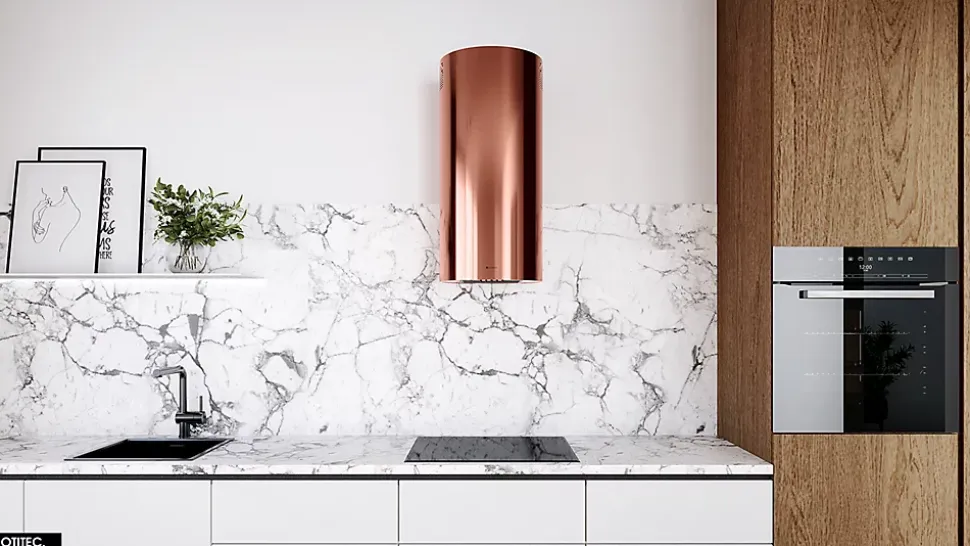 Hotte Murale Aspirante Silencieuse - 39 cm - 570 m3/h - LOBELIO - Vin Cuivre