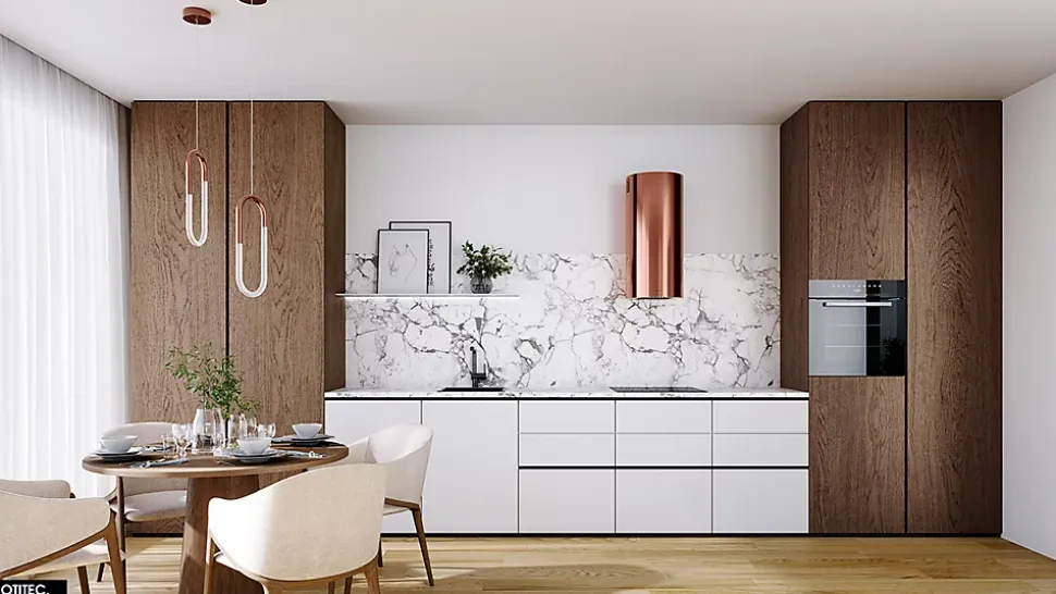 Hotte Murale Aspirante Silencieuse - 39 cm - 570 m3/h - LOBELIO - Vin Cuivre