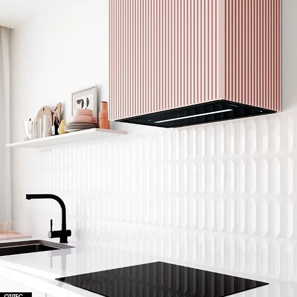 Hotte Murale Aspirante Silencieuse - 60 cm - 720 m3/h - LOWIO - Rose Velour