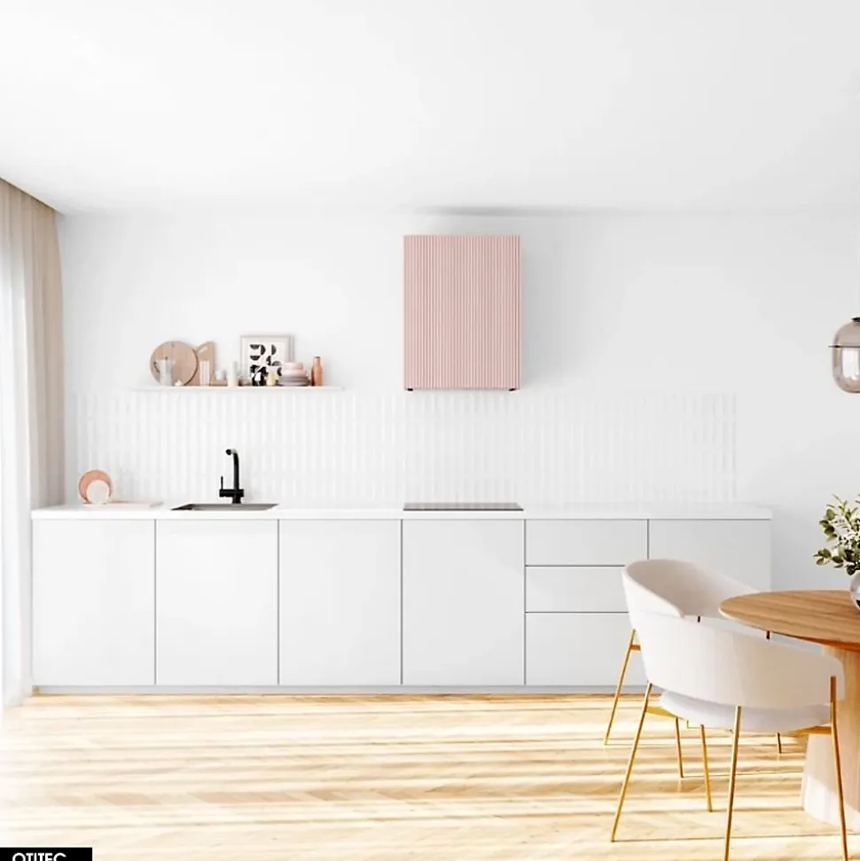 Hotte Murale Aspirante Silencieuse - 60 cm - 720 m3/h - LOWIO - Rose Velour