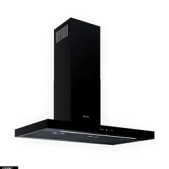 Hotte Murale Aspirante Silencieuse - 90 cm - 608 m3/h - LONATIO - Noir