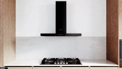 Hotte Murale Aspirante Silencieuse - 90 cm - 608 m3/h - LONATIO - Noir