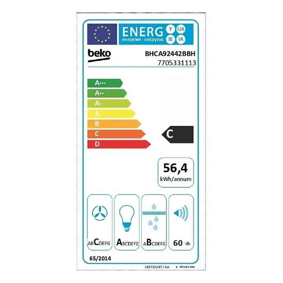 Hotte murale BEKO BHCA92442BBH - 90 cm