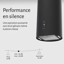 HOTTE MURALE CYLINDRE RONDE SPIRO - NOIR / BELDEKO