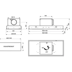 Hotte plafond 99cm 650m3/h inox Roblin 6209269 inspiration 1000